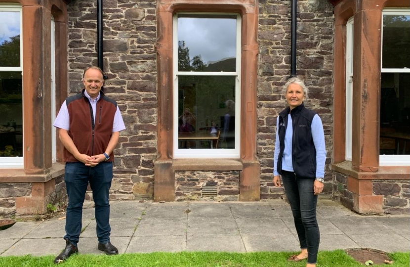 Dr Neil Hudson MP and Natalie Harding at The Outward Bound Centre at Howtown