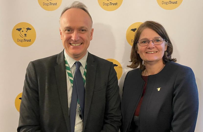 Dr Neil Hudson MP with Dogs Trust Veterinary Director, Paula Boyden