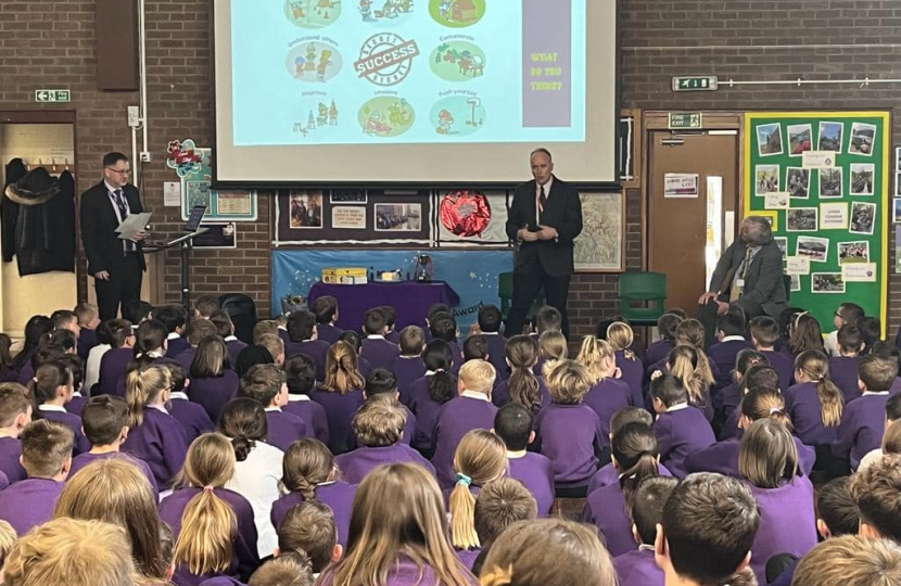 Dr Neil Hudson MP engages with primary youngsters while ushering in £2 ...