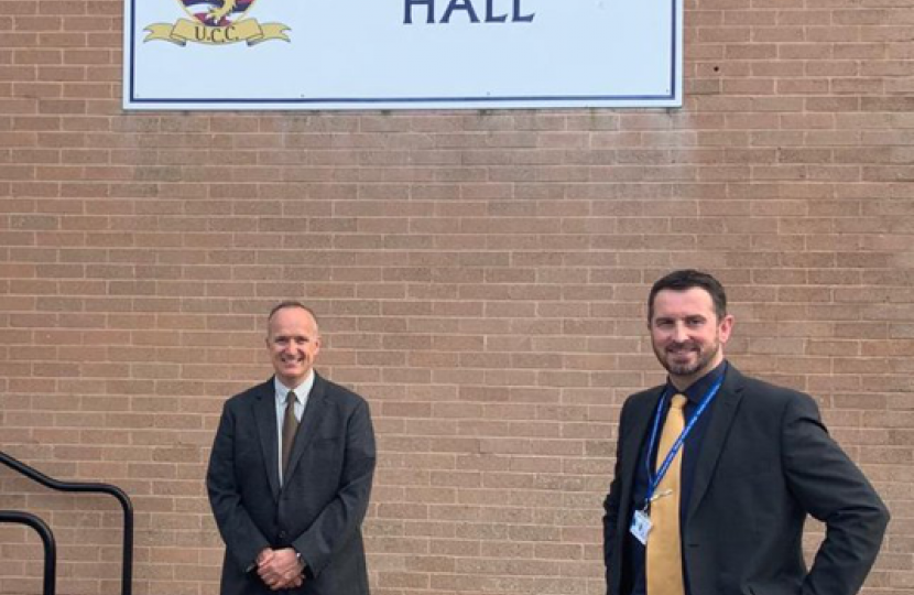 Dr Neil Hudson MP at Ullswater Community College with Headteacher, Mr Stephen Gilby.