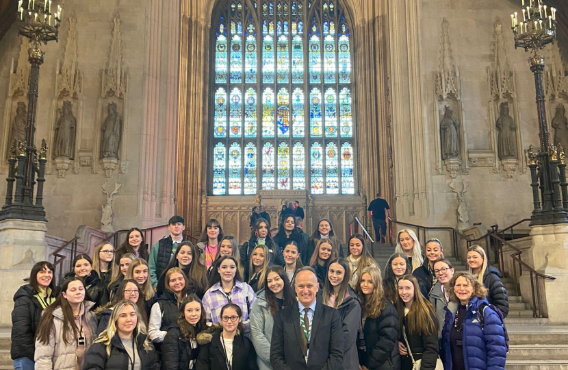 Dr Neil Hudson MP with Ullswater Community College pupils in Parliament