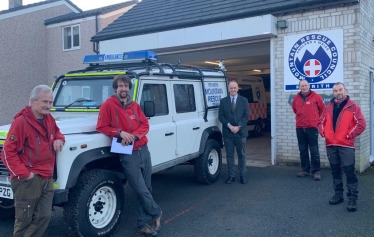 Neil Hudson MP with the Penrith Mountain Rescue Team 