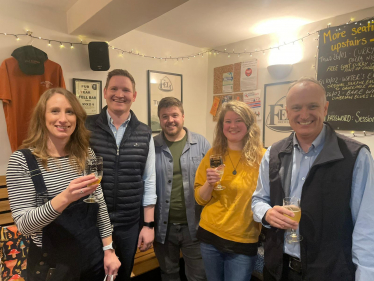 Dr Neil Hudson MP with Cumbrian brewers and farmers