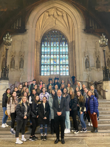 Dr Neil Hudson MP with Ullswater Community College pupils in Parliament