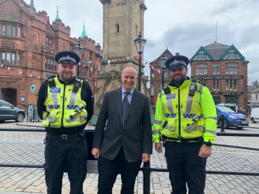 Dr Neil Hudson MP with police in Penrith